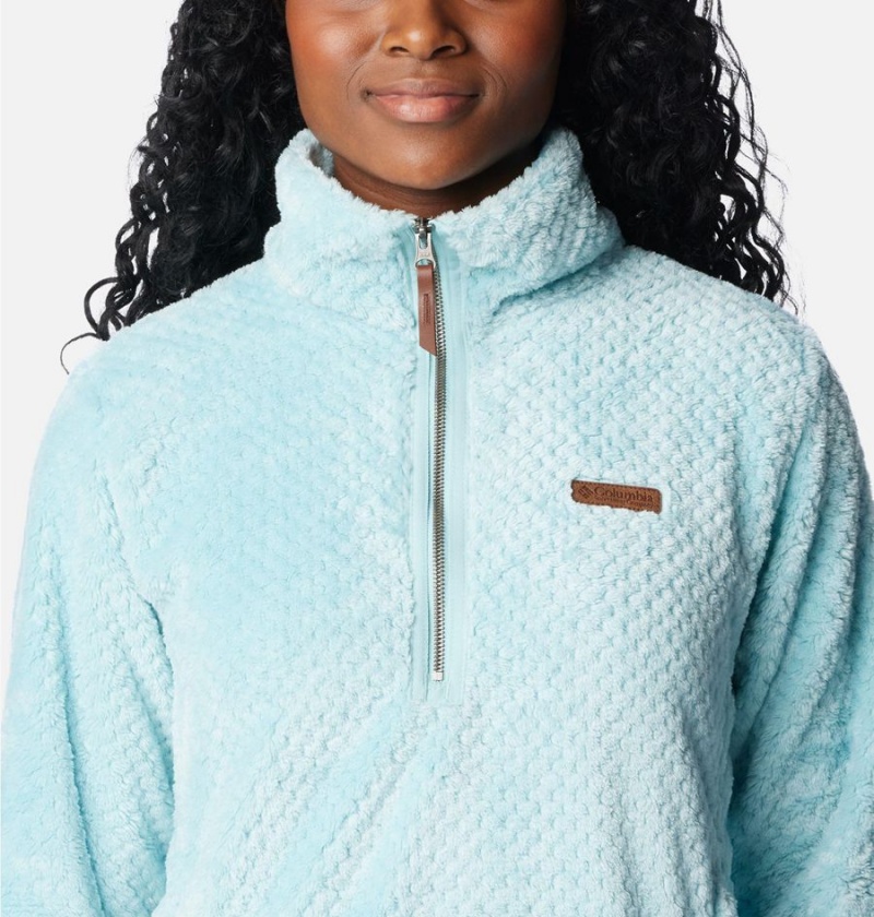 Turquoise Columbia Fire Side Quarter Zip Sherpa Fleece Women's Pullover | 09465OBNM