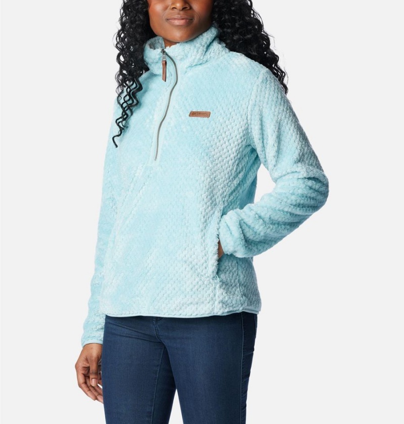 Turquoise Columbia Fire Side Quarter Zip Sherpa Fleece Women's Pullover | 09465OBNM