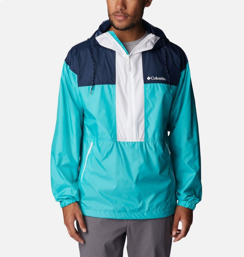 Turquoise Columbia Flash Challenger Anorak Jacket Men\'s Windbreaker | 23840EYVP