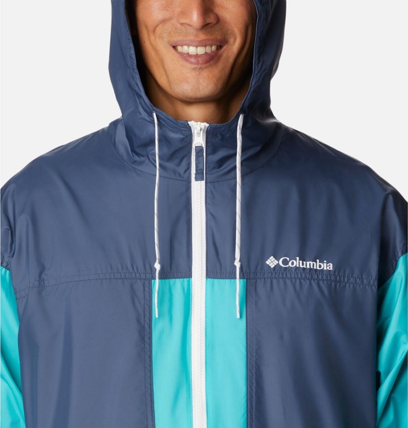 Turquoise Columbia Flash Challenger Lined Men's Windbreaker | 85240MKVC