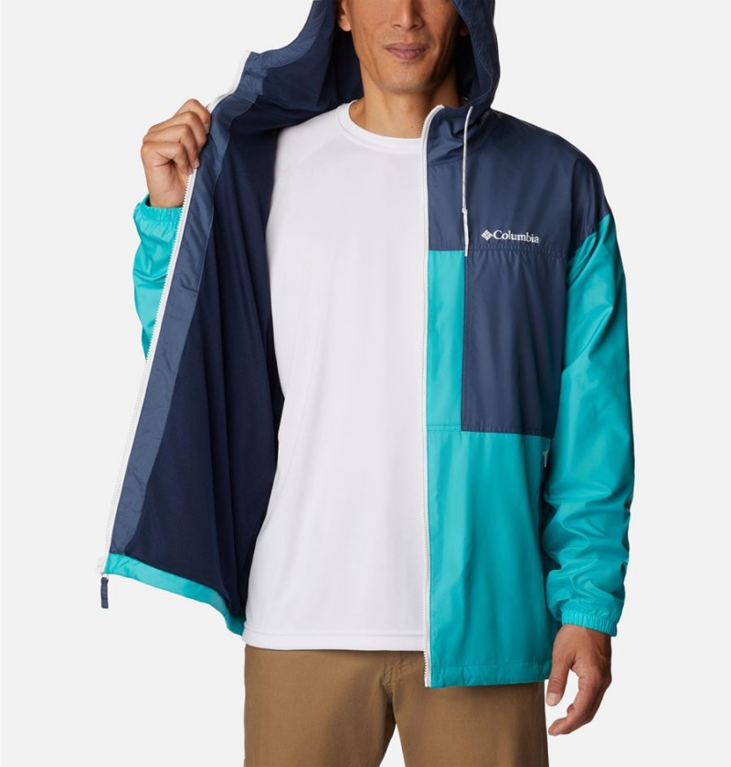 Turquoise Columbia Flash Challenger Lined Men's Windbreaker | 85240MKVC