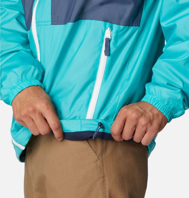 Turquoise Columbia Flash Challenger Lined Men's Windbreaker | 85240MKVC