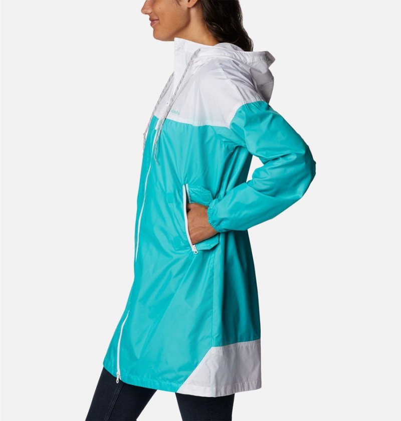 Turquoise Columbia Flash Challenger Long Jacket Women's Windbreaker | 45308KOXV