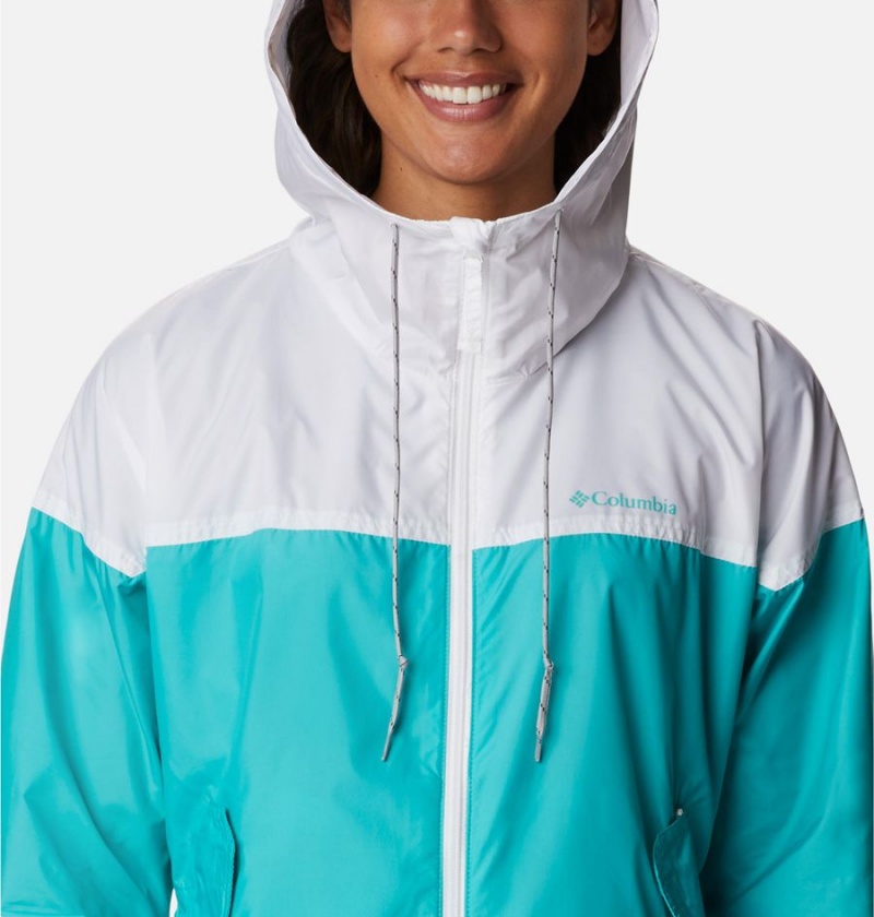 Turquoise Columbia Flash Challenger Long Jacket Women's Windbreaker | 45308KOXV