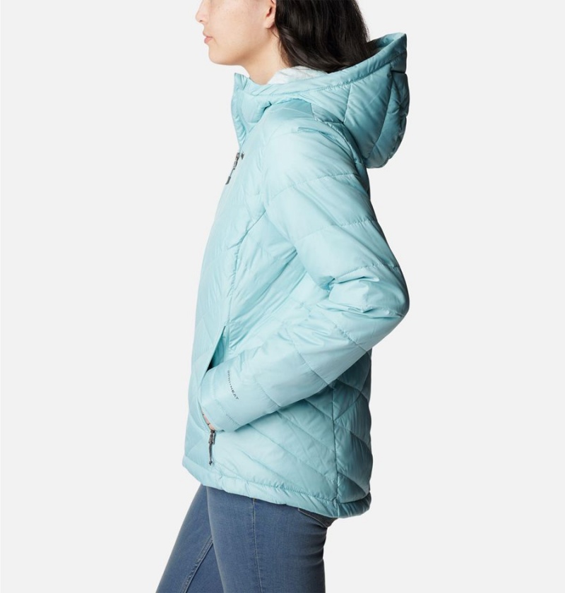 Turquoise Columbia Heavenly Hooded Women's Puffer Jacket | 91827AQLP