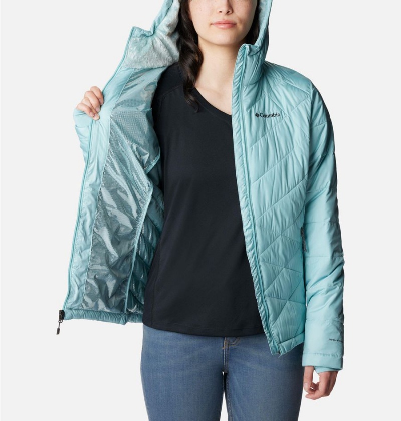 Turquoise Columbia Heavenly Hooded Women's Puffer Jacket | 91827AQLP