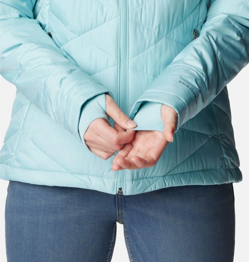 Turquoise Columbia Heavenly Hooded Women's Puffer Jacket | 91827AQLP