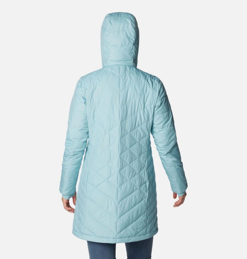 Turquoise Columbia Heavenly Long Hooded Women's Puffer Jacket | 83945AZHD