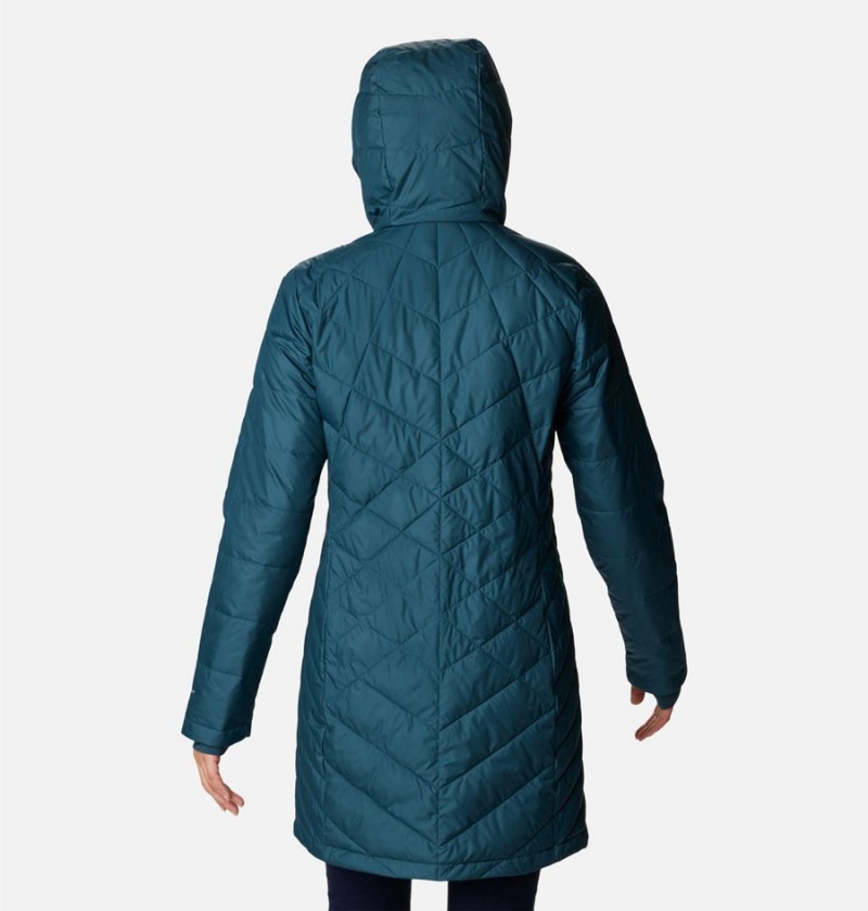 Turquoise Columbia Heavenly Long Hooded Women's Puffer Jacket | 16923JTDA