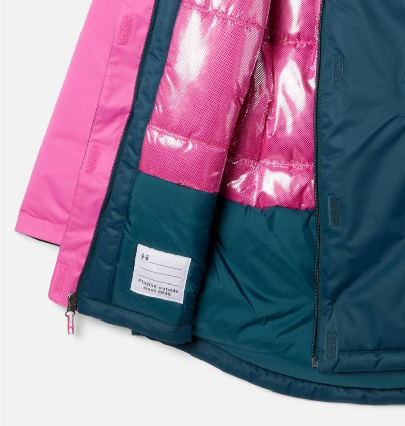 Turquoise Columbia Hikebound Long Insulated Kids' Jacket | 43628EMNB