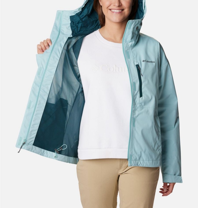 Turquoise Columbia Hikebound Women's Rain Jacket | 96371DWTO