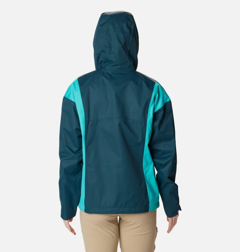 Turquoise Columbia Hikebound Women's Rain Jacket | 41892KYFH