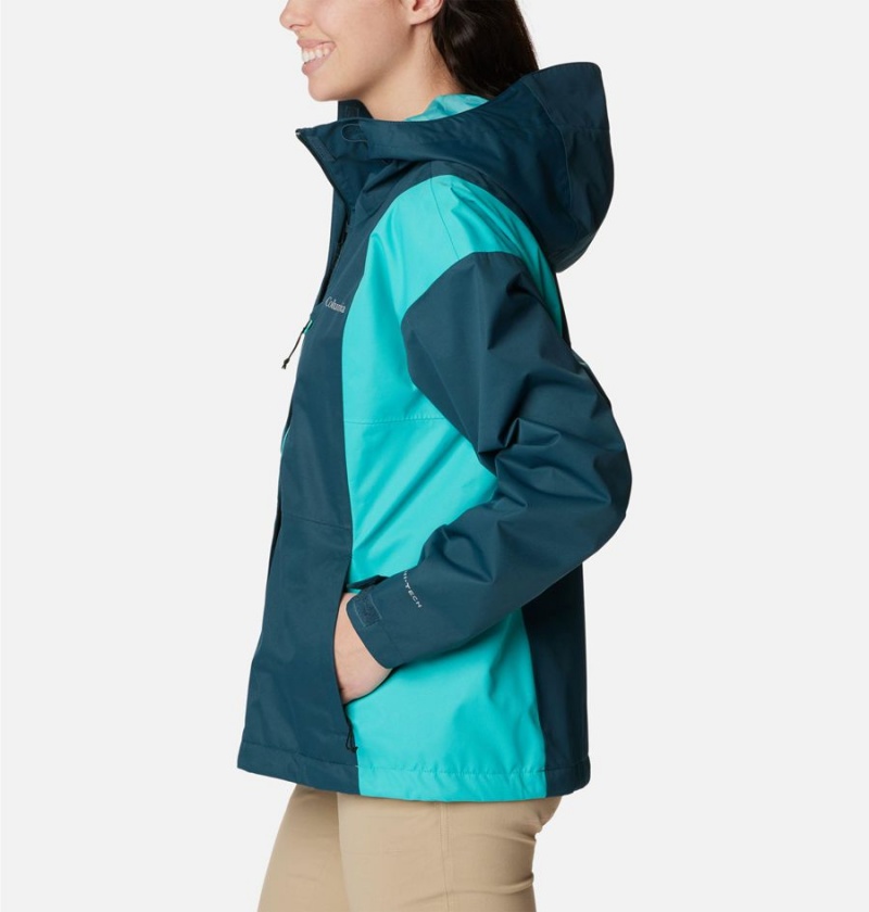 Turquoise Columbia Hikebound Women's Rain Jacket | 41892KYFH