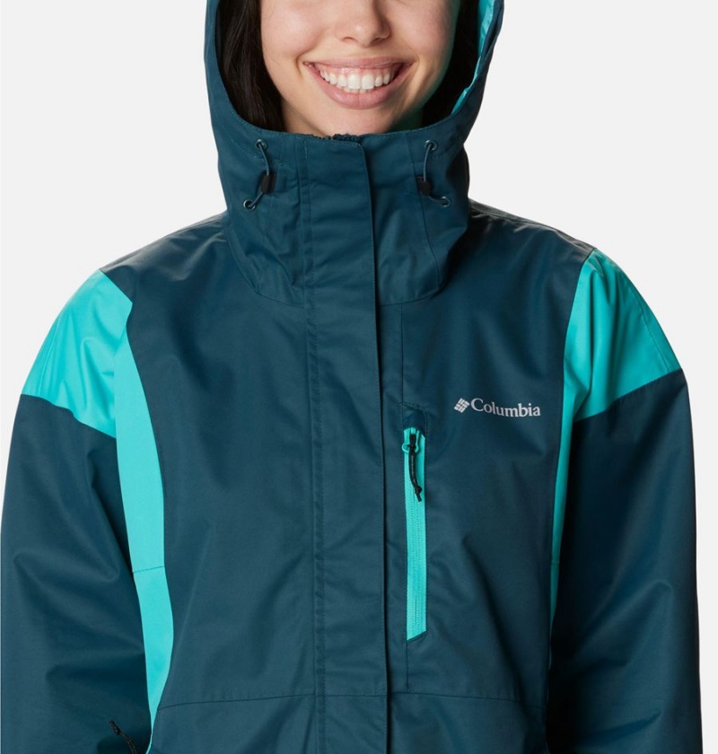 Turquoise Columbia Hikebound Women's Rain Jacket | 41892KYFH