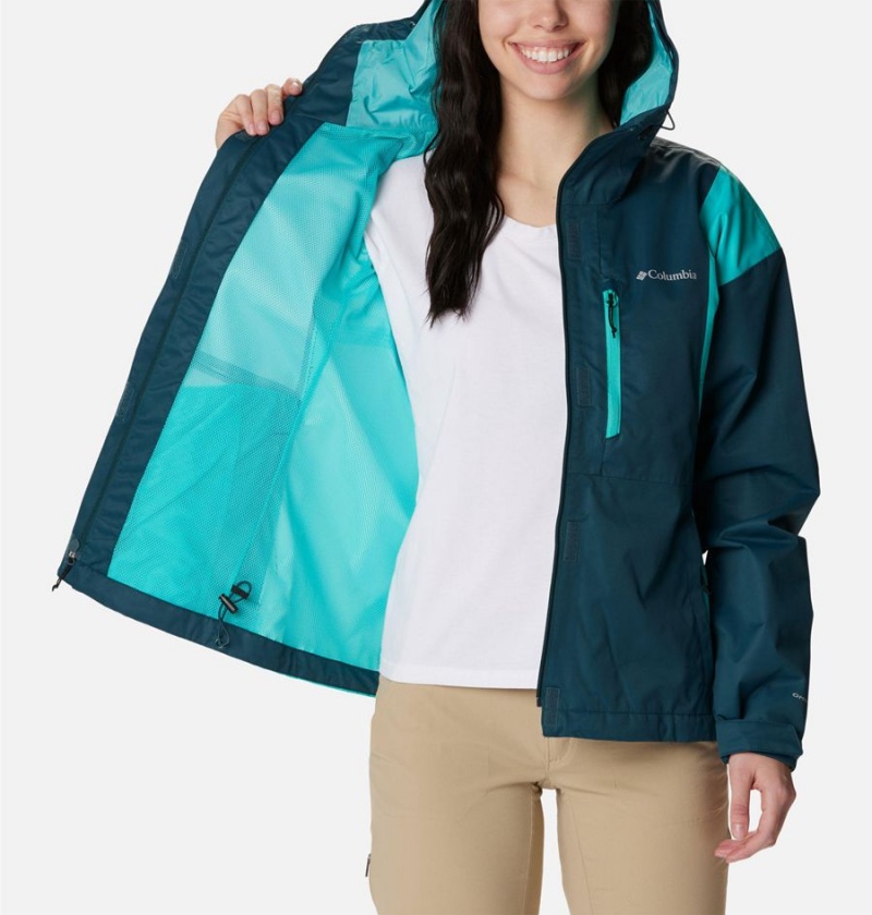 Turquoise Columbia Hikebound Women's Rain Jacket | 41892KYFH