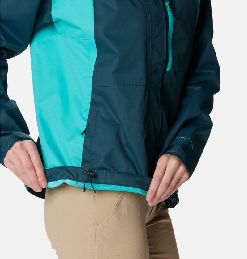 Turquoise Columbia Hikebound Women's Rain Jacket | 41892KYFH