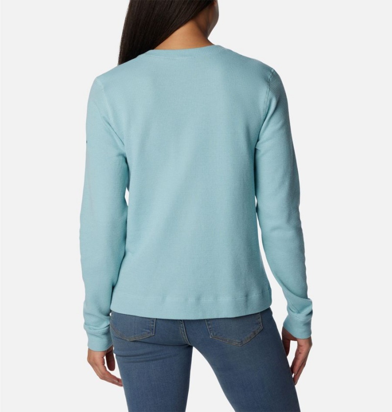 Turquoise Columbia Holly Hideaway Waffle Long Sleeve Women's Pullover | 70214SKNC