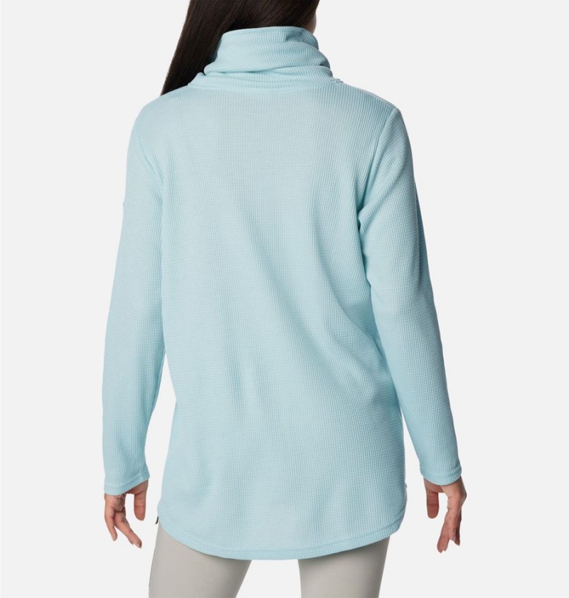 Turquoise Columbia Holly Hideaway Waffle Cowl Neck Women's Pullover | 13582AWJV