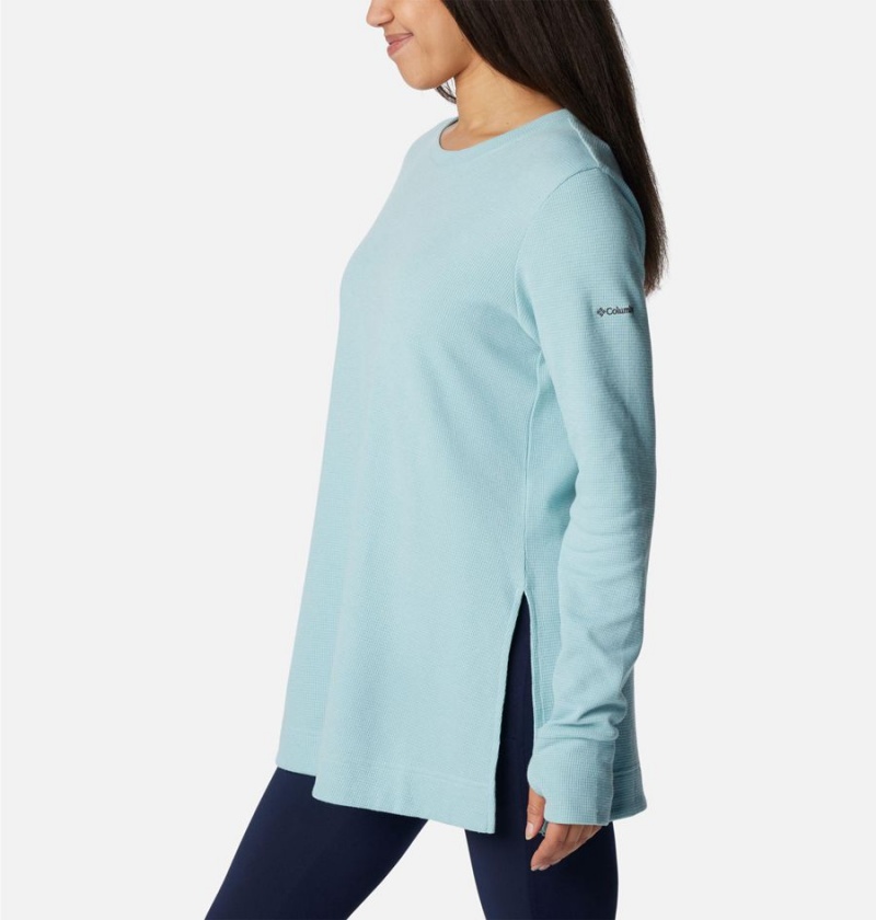 Turquoise Columbia Holly Hideaway Waffle Tunic Women's Pullover | 62731ATPS