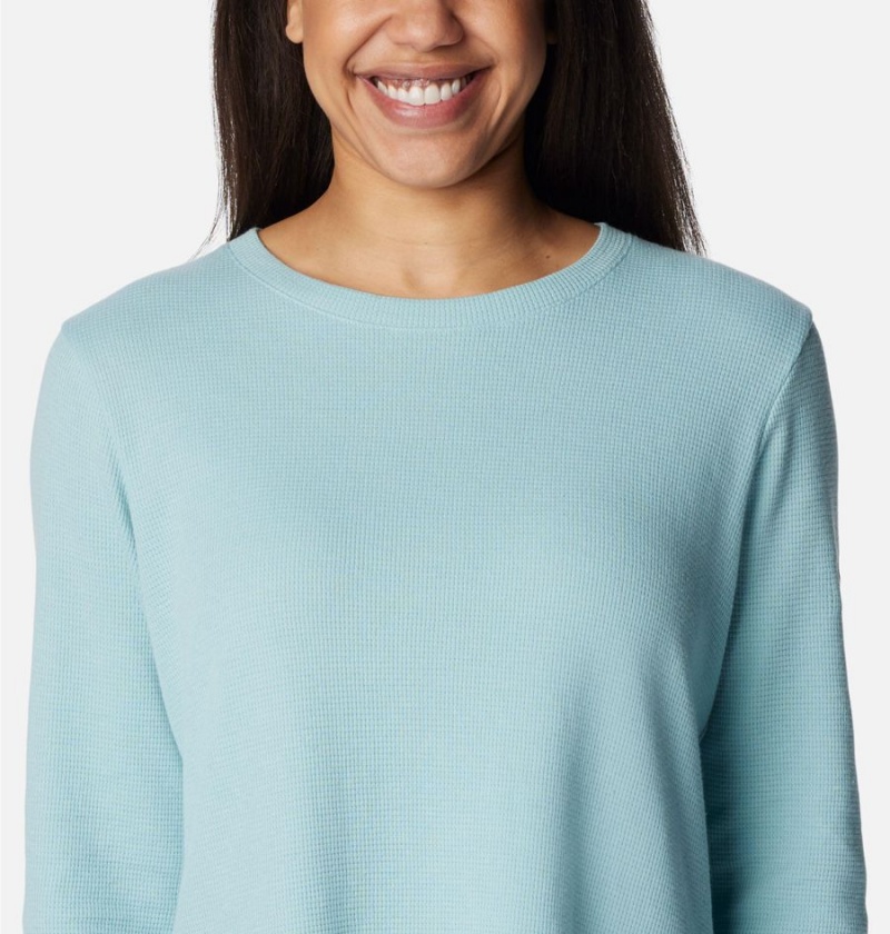 Turquoise Columbia Holly Hideaway Waffle Tunic Women's Pullover | 62731ATPS