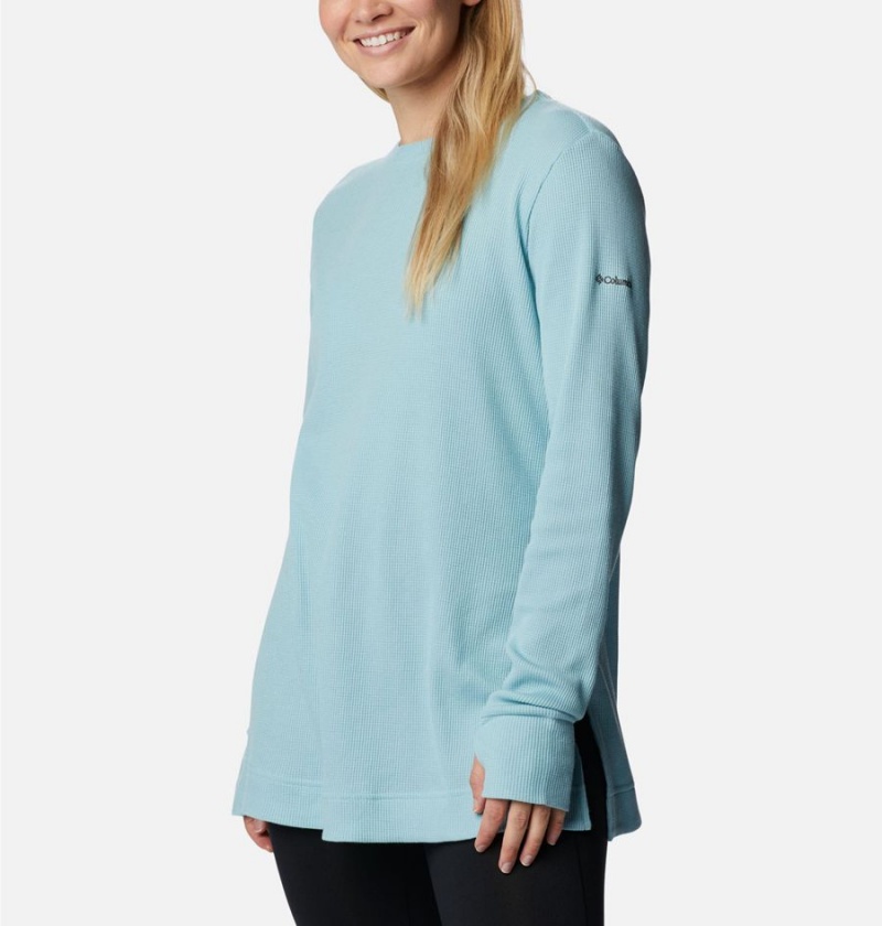 Turquoise Columbia Holly Hideaway Waffle Tunic Women's Pullover | 62731ATPS