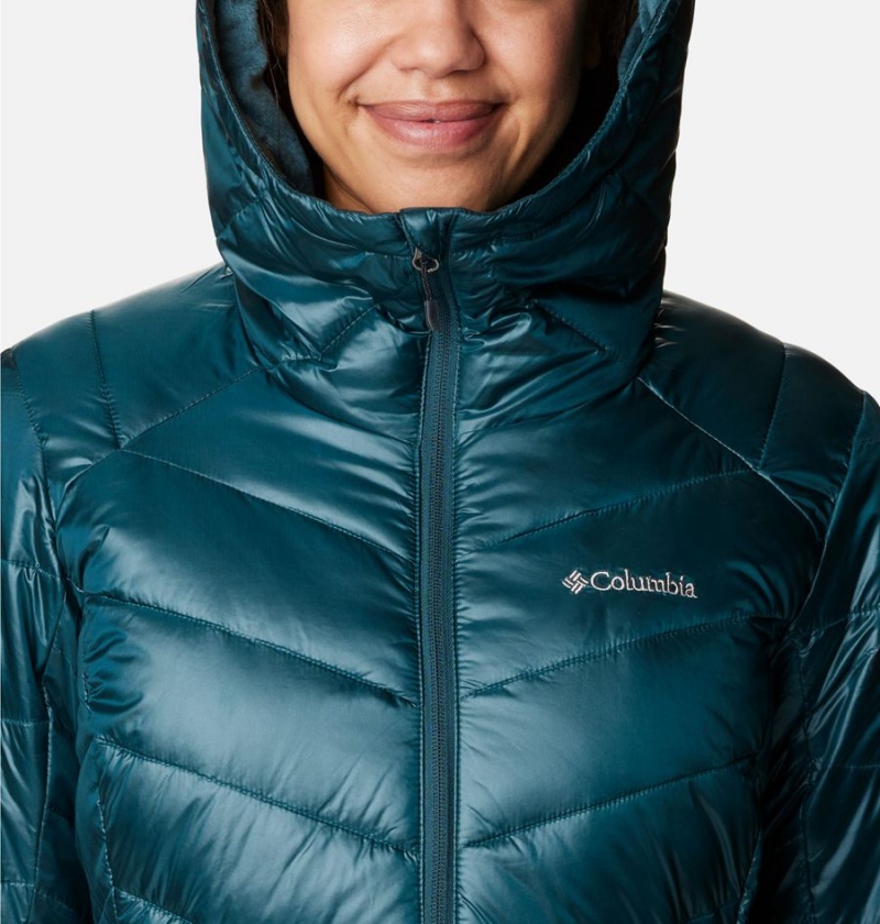 Turquoise Columbia Joy Peak Mid Insulated Hooded Women's Puffer Jacket | 26051EPFO