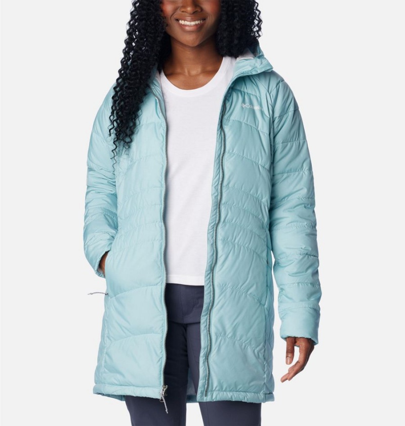 Turquoise Columbia Karis Gale Long Women's Puffer Jacket | 92781CTMJ