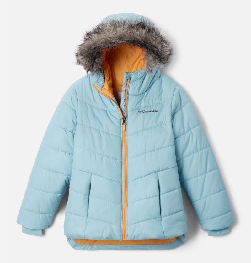 Turquoise Columbia Katelyn Crest II Hooded Kids\' Jacket | 06183CVKB