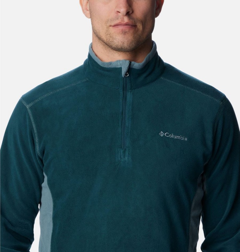 Turquoise Columbia Klamath Range II Half Zip Fleece Men's Pullover | 94837IUHQ