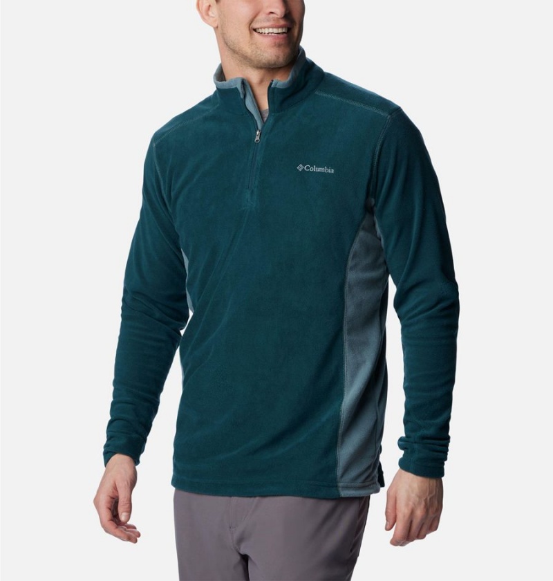 Turquoise Columbia Klamath Range II Half Zip Fleece Men's Pullover | 94837IUHQ