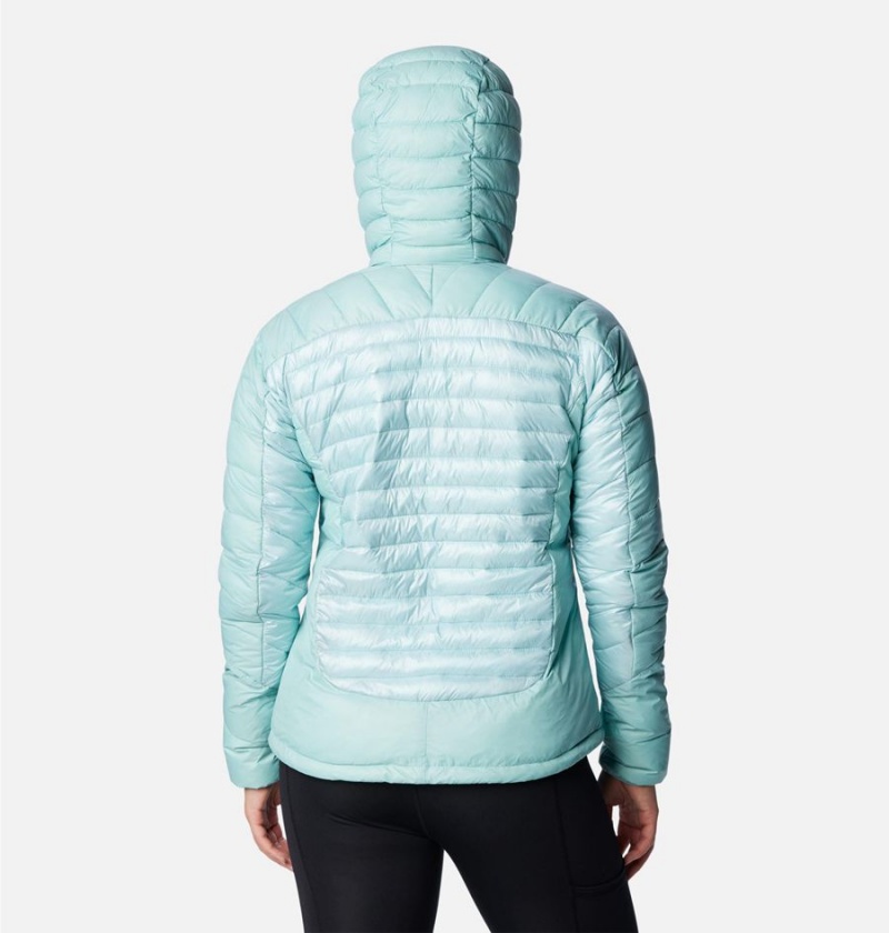 Turquoise Columbia Labyrinth Loop Insulated Hooded Women's Puffer Jacket | 43021IDKC