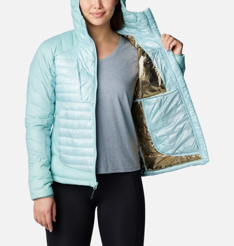 Turquoise Columbia Labyrinth Loop Insulated Hooded Women's Puffer Jacket | 43021IDKC