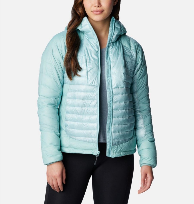 Turquoise Columbia Labyrinth Loop Insulated Hooded Women's Puffer Jacket | 43021IDKC