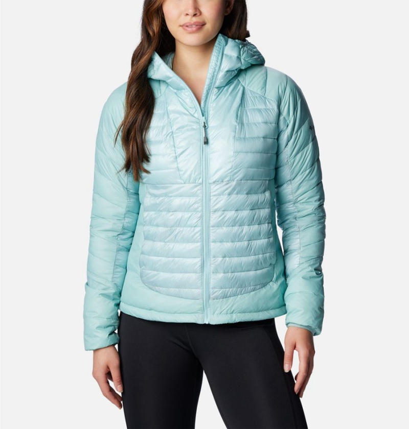 Turquoise Columbia Labyrinth Loop Insulated Hooded Women\'s Puffer Jacket | 43021IDKC