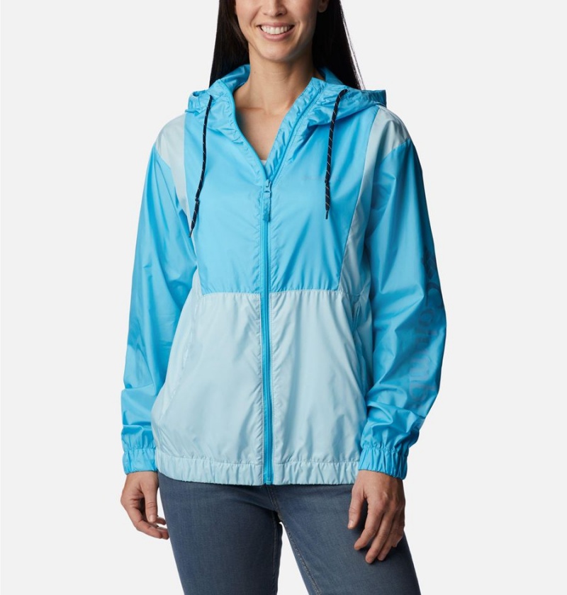 Turquoise Columbia Lily Basin Jacket Women\'s Windbreaker | 75803UFBN