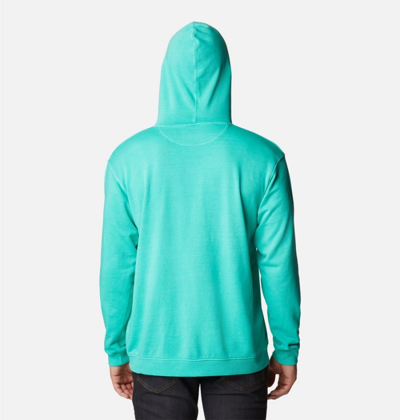 Turquoise Columbia Lodge French Terry Novelty Men's Hoodie | 39820TMUA