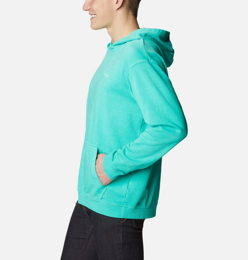 Turquoise Columbia Lodge French Terry Novelty Men's Hoodie | 39820TMUA