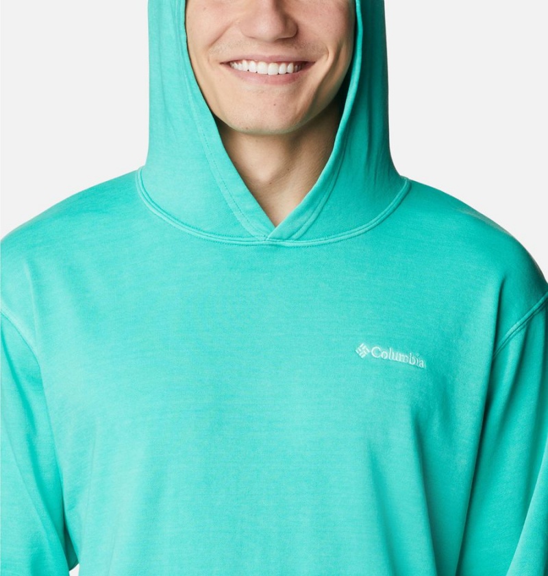 Turquoise Columbia Lodge French Terry Novelty Men's Hoodie | 39820TMUA