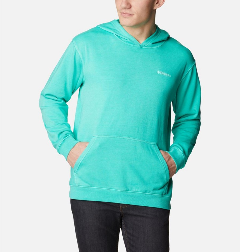 Turquoise Columbia Lodge French Terry Novelty Men's Hoodie | 39820TMUA