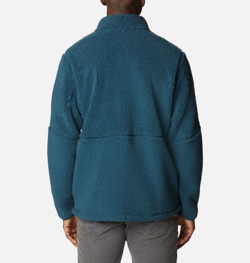 Turquoise Columbia Mountainside Heavyweight Sherpa Men's Fleece Jacket | 20839MQCZ