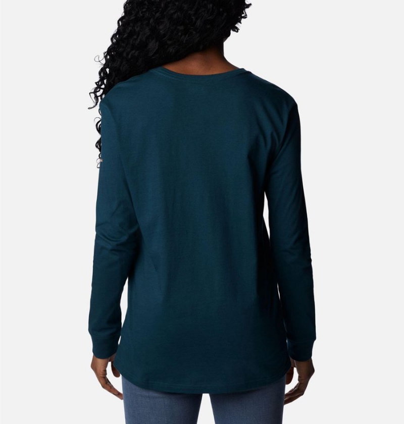 Turquoise Columbia North Cascades Long Sleeve Women's T-Shirt | 84251CHPT