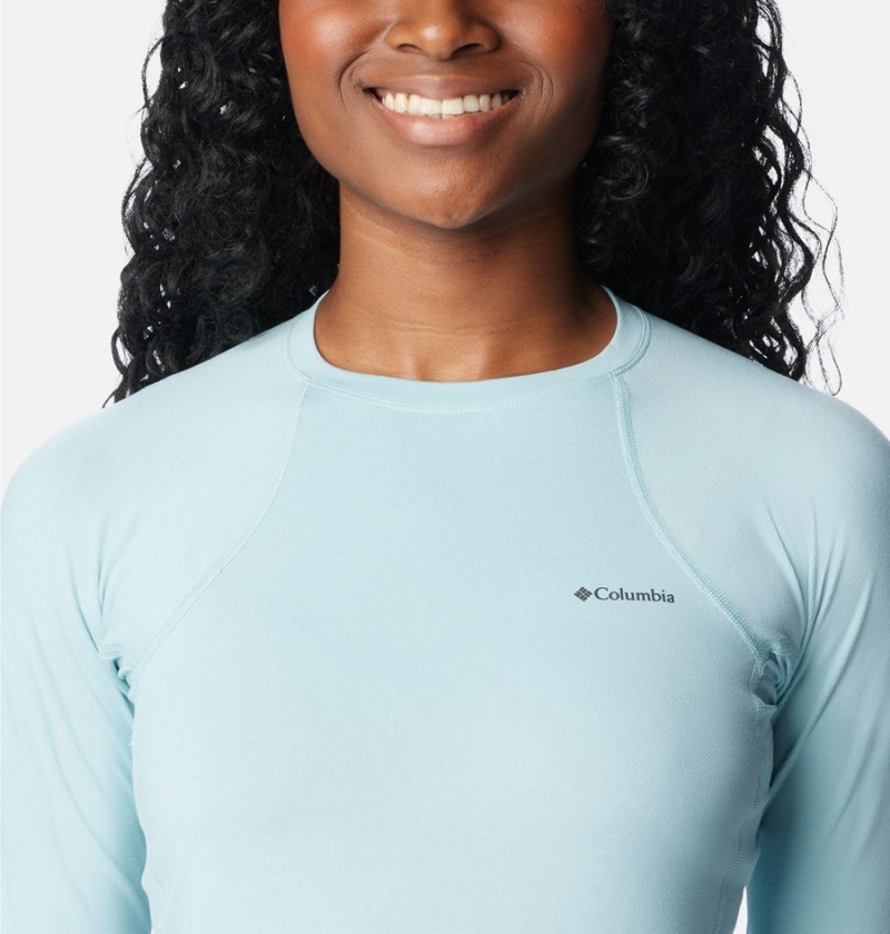 Turquoise Columbia Omni Heat Midweight Baselayer Crew Women's T-Shirt | 72591CMTS