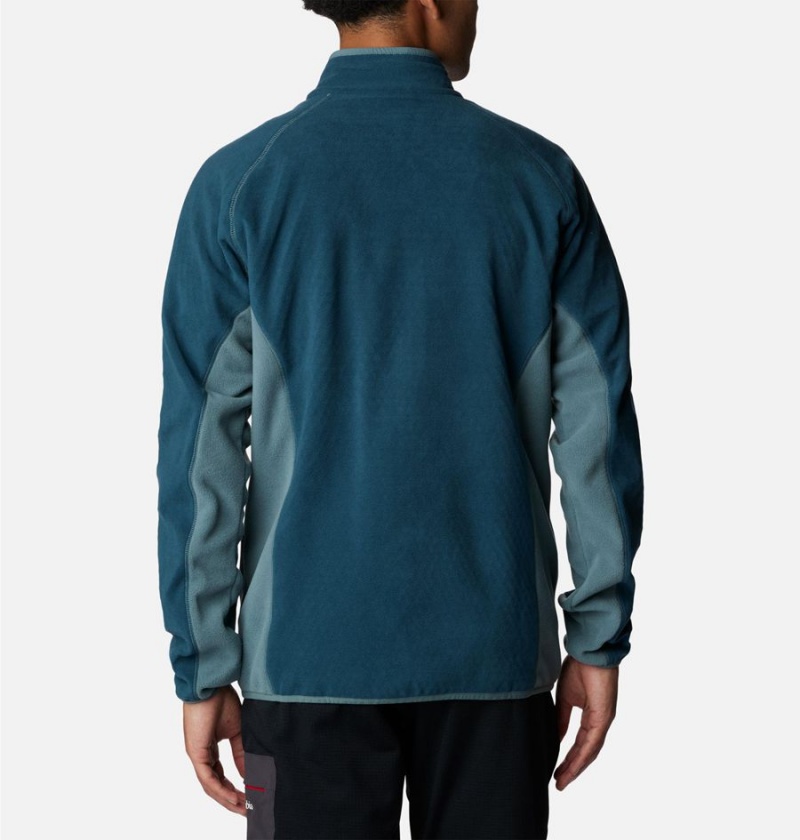 Turquoise Columbia Outdoor Tracks Full Zip Men's Fleece Jacket | 49017GOIN