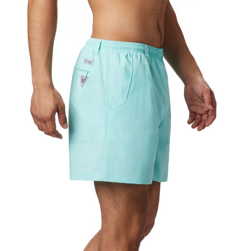 Turquoise Columbia PFG Backcast III Water Men's Shorts | 12970HPXS