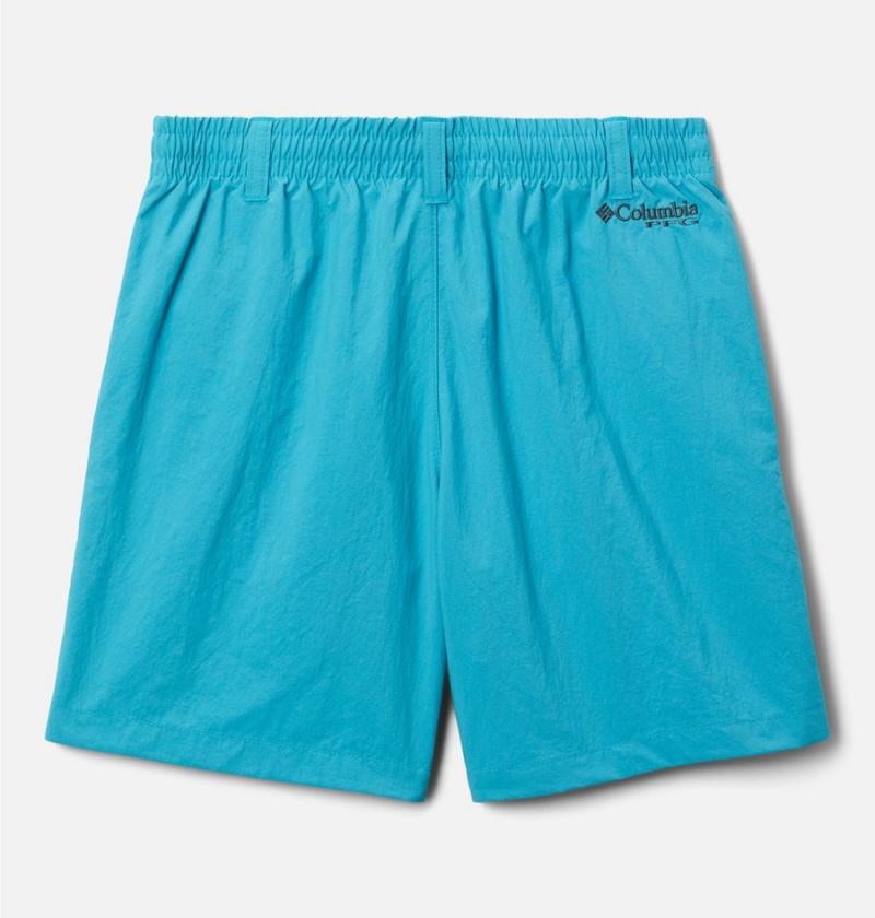 Turquoise Columbia PFG Backcast Kids' Shorts | 21078DTVN