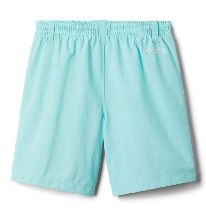 Turquoise Columbia PFG Backcast Kids' Shorts | 30842XNLF