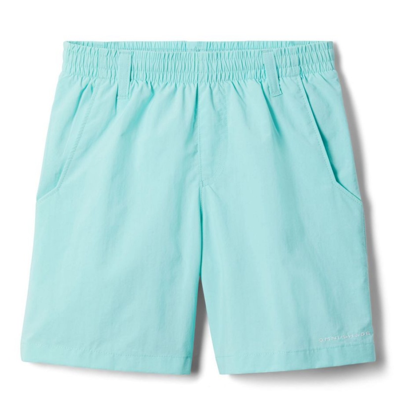 Turquoise Columbia PFG Backcast Kids\' Shorts | 30842XNLF