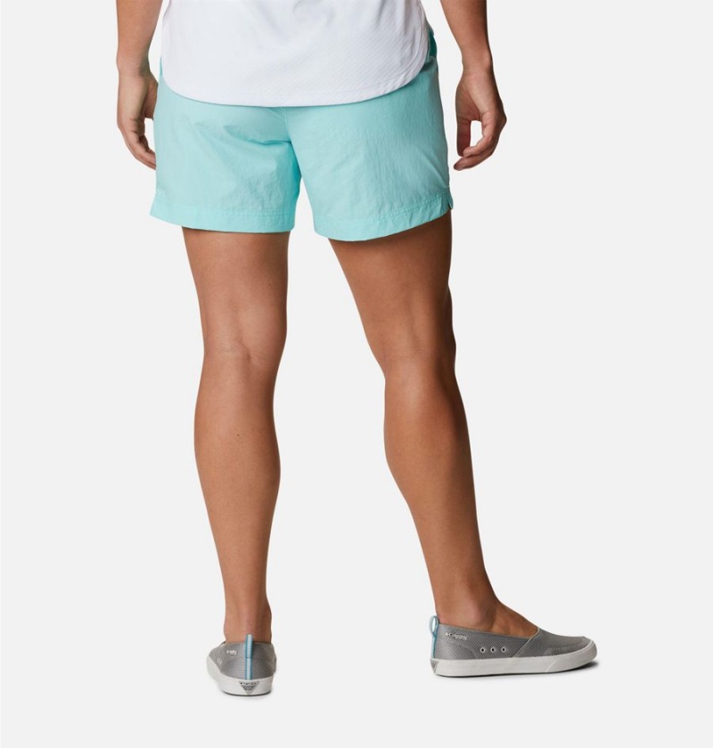 Turquoise Columbia PFG Backcast Water Women's Shorts | 79834KBYD