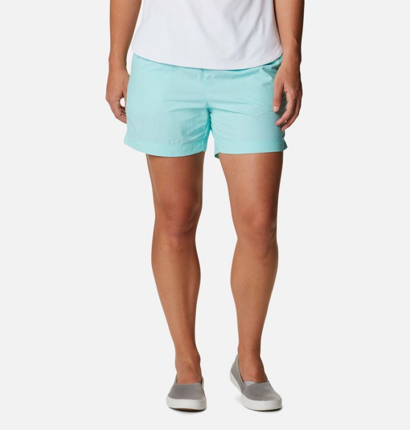 Turquoise Columbia PFG Backcast Water Women\'s Shorts | 79834KBYD