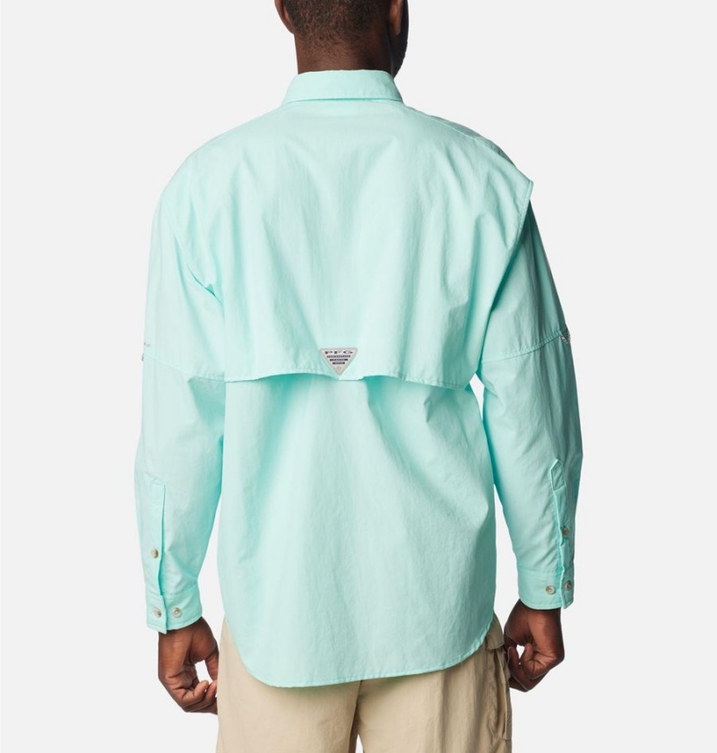 Turquoise Columbia PFG Bahama II Long Sleeve Men's Shirt | 64053SIPC